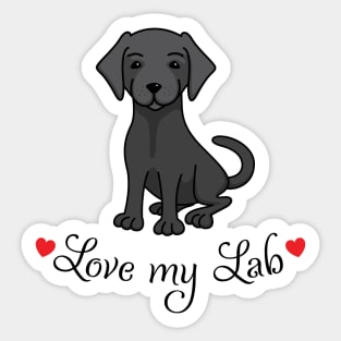 Love my black lab labrador retreiver Sticker